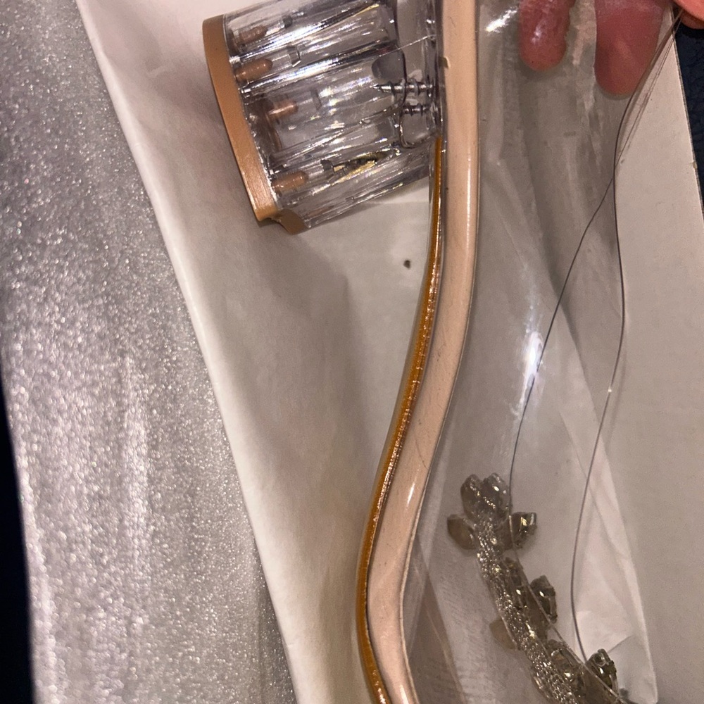 Clear and Gold Heeled Sandals
